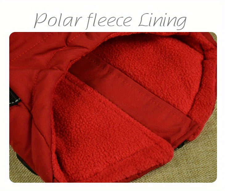 Reflective Winter Coat and Harness for Dogs and Cats
