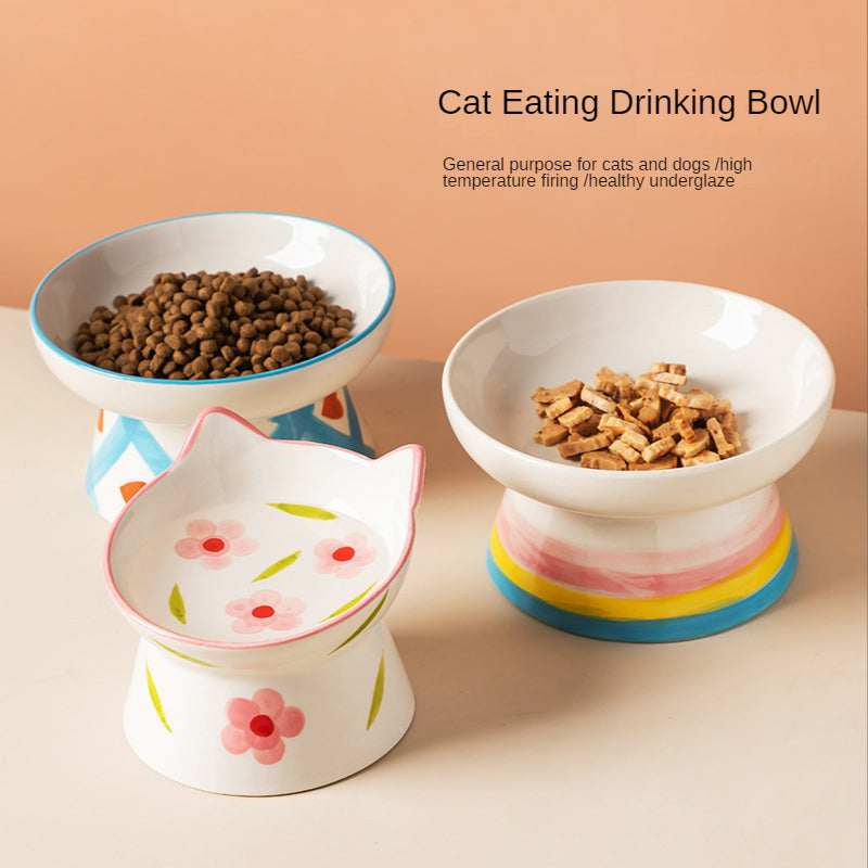 Premium Ceramic Inclined Cat Bowl
