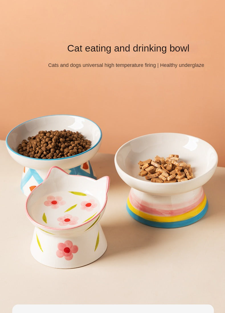 Premium Ceramic Inclined Cat Bowl
