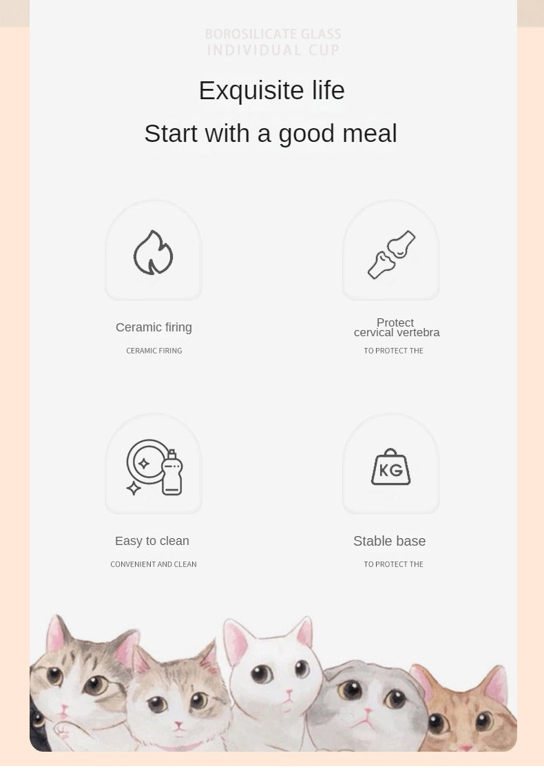 Premium Ceramic Inclined Cat Bowl