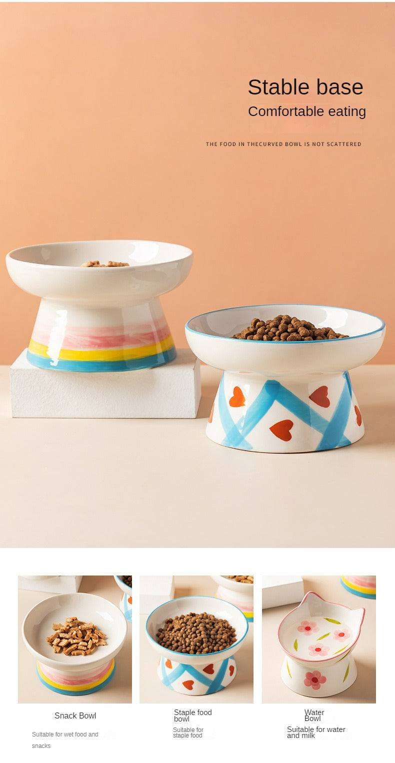 Premium Ceramic Inclined Cat Bowl