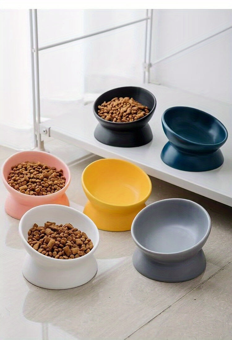 Raised Non-Slip Ceramic Cat Food Bowl