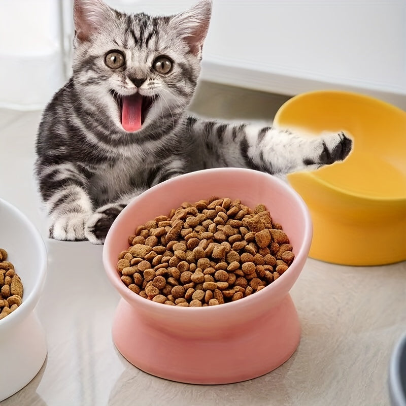 Raised Non-Slip Ceramic Cat Food Bowl