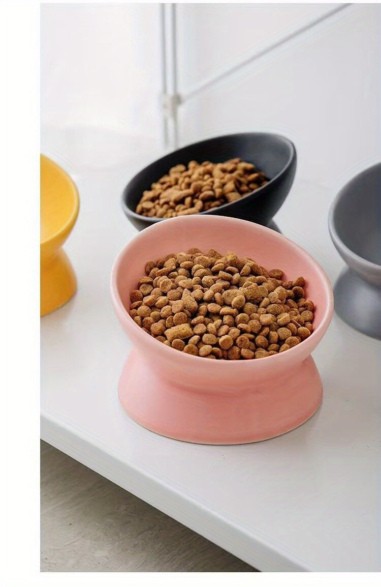 Raised Non-Slip Ceramic Cat Food Bowl