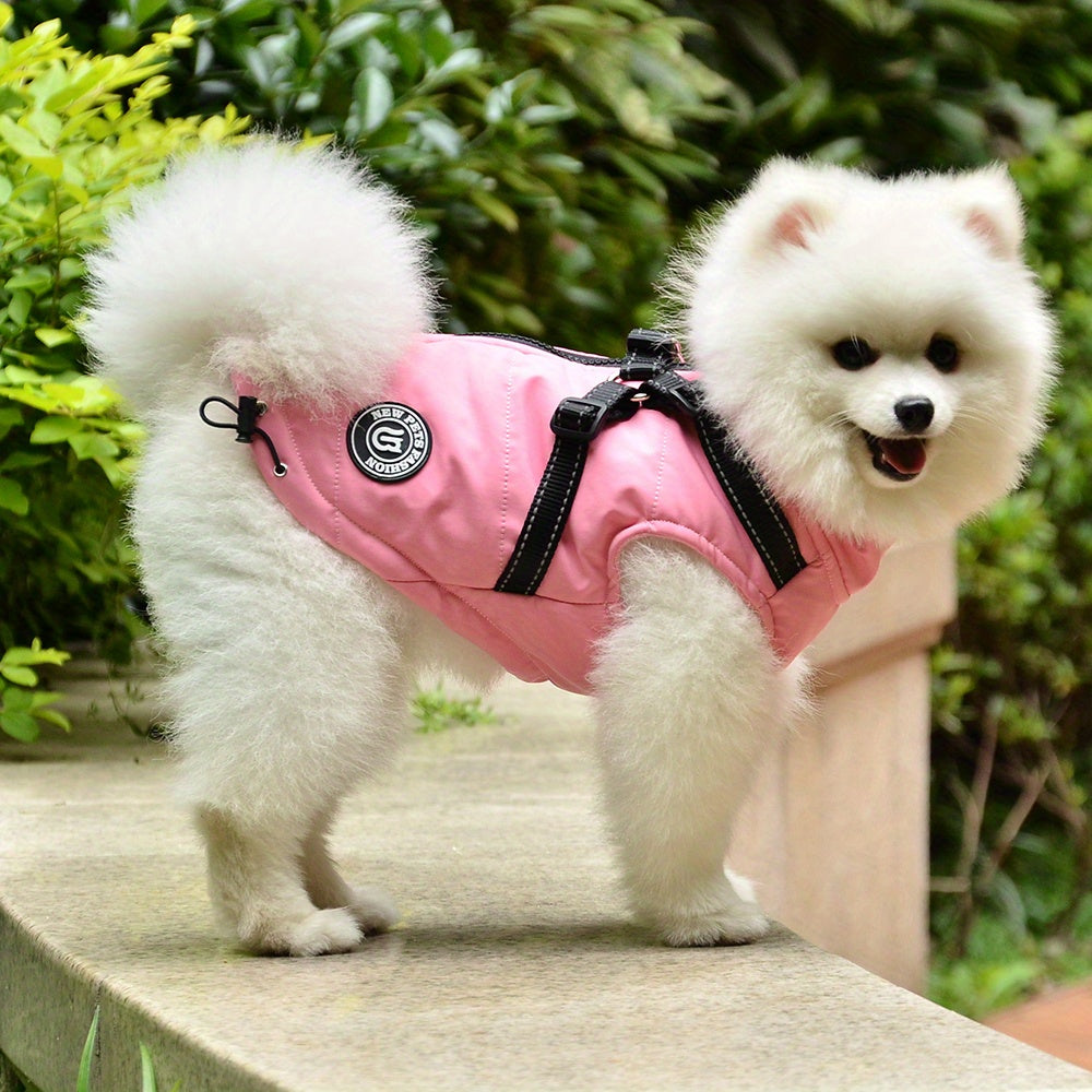 Reflective Winter Coat and Harness for Dogs and Cats