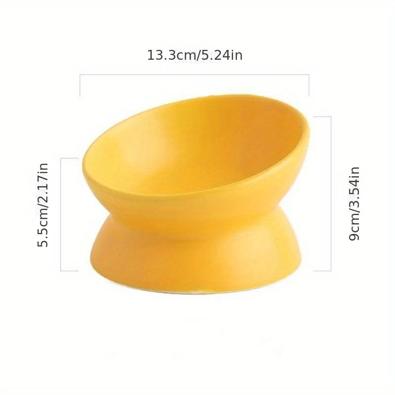Raised Non-Slip Ceramic Cat Food Bowl