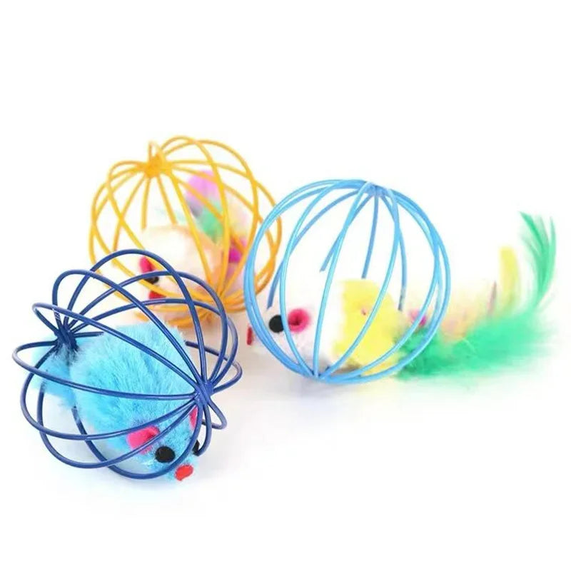 Mouse in Cage Cat Toy