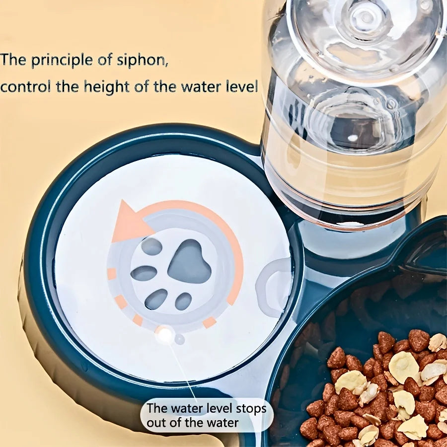 3 In 1 Ear Design water and food cat feeder