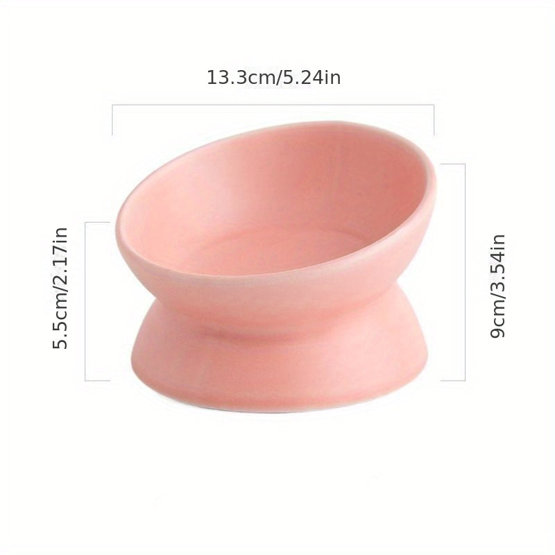 Raised Non-Slip Ceramic Cat Food Bowl