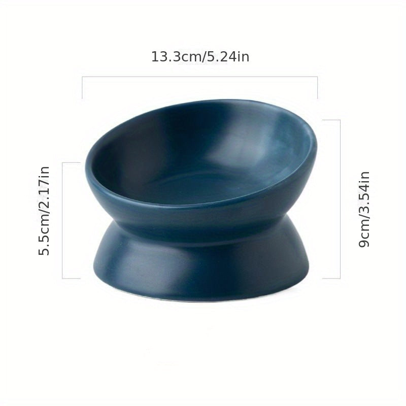 Raised Non-Slip Ceramic Cat Food Bowl