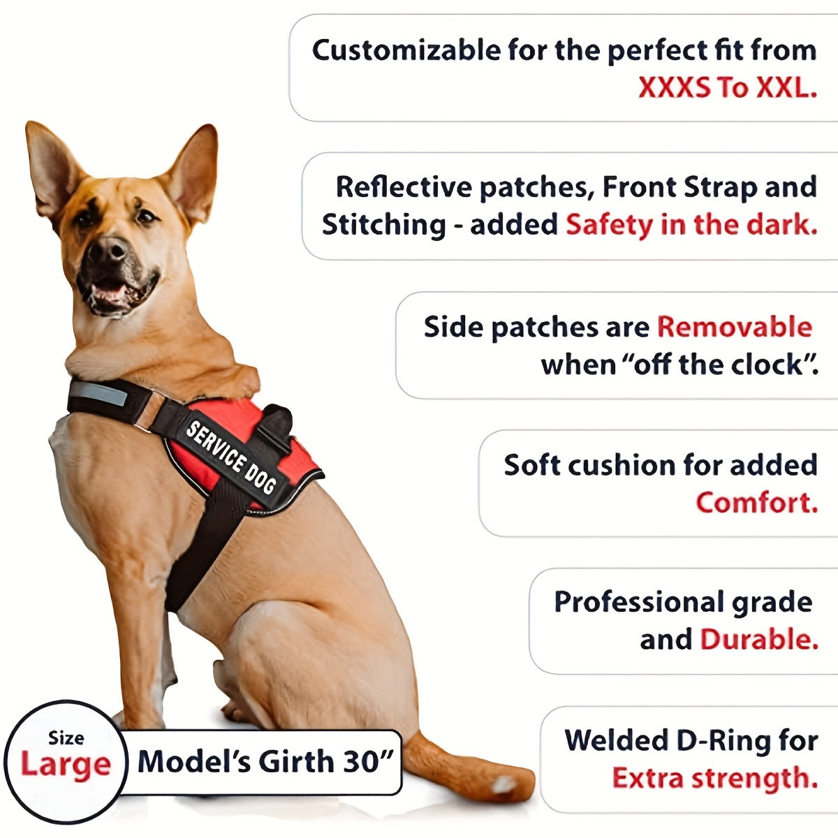 Reflective Dog Vest Harness with Comfortable Mesh Design