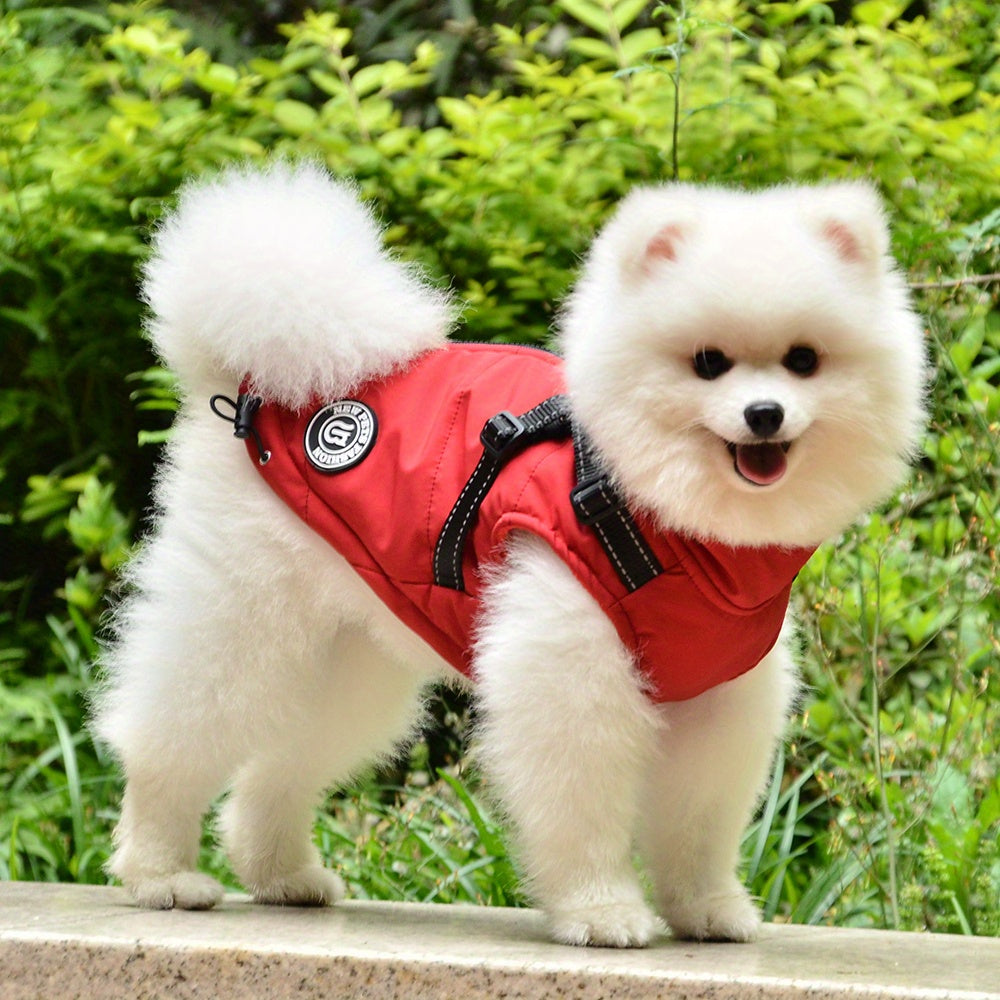 Reflective Winter Coat and Harness for Dogs and Cats