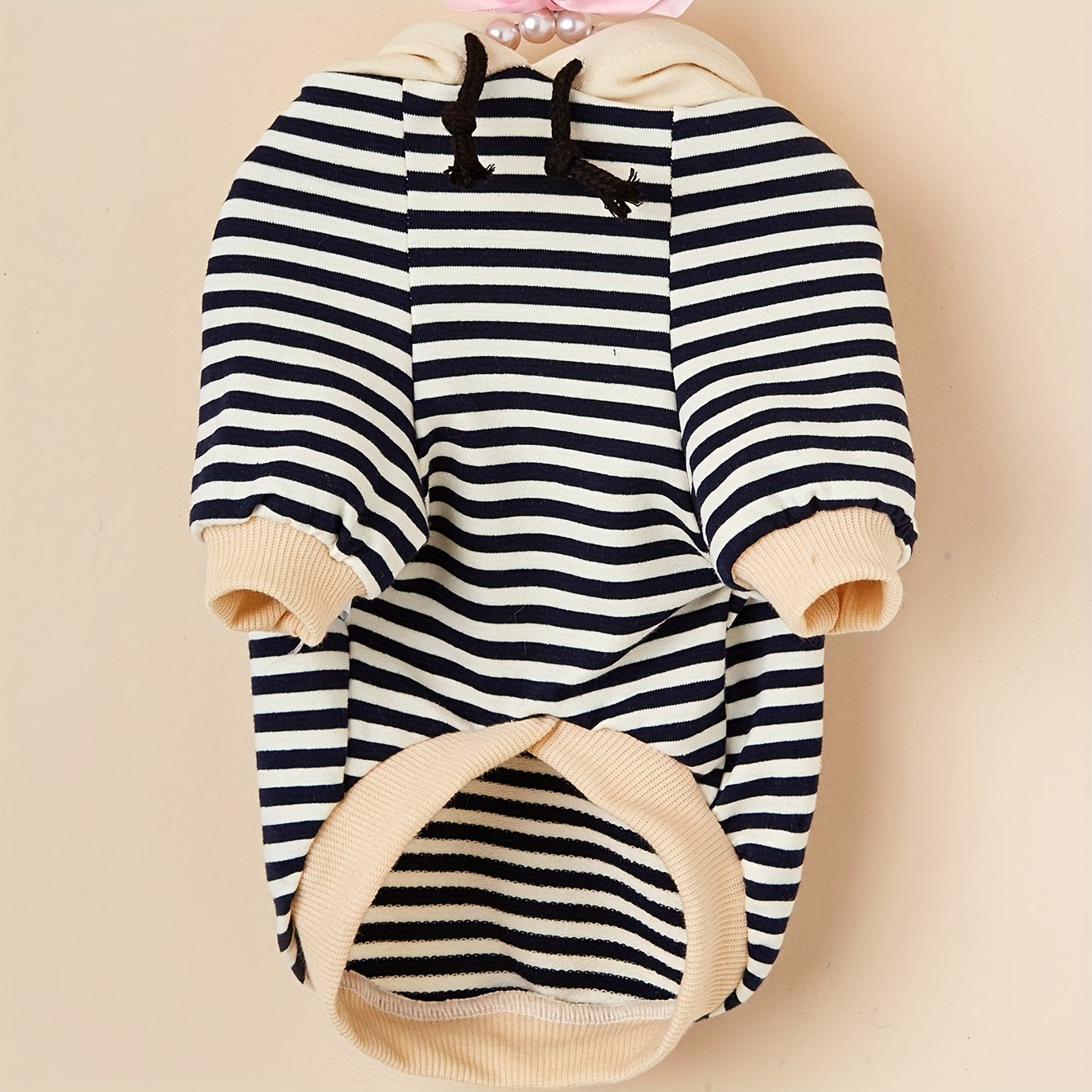 Warm Striped Pet Coat with Hoodie
