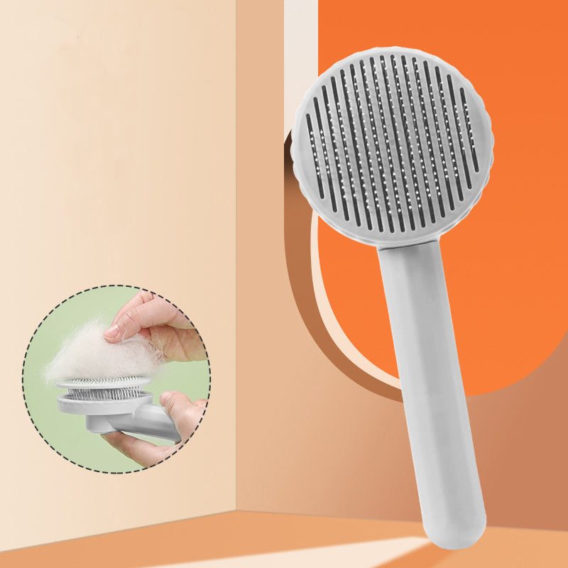 Pet Grooming Brush With Stainless Steel Teeth & Dematting Comb For Dogs & Cats