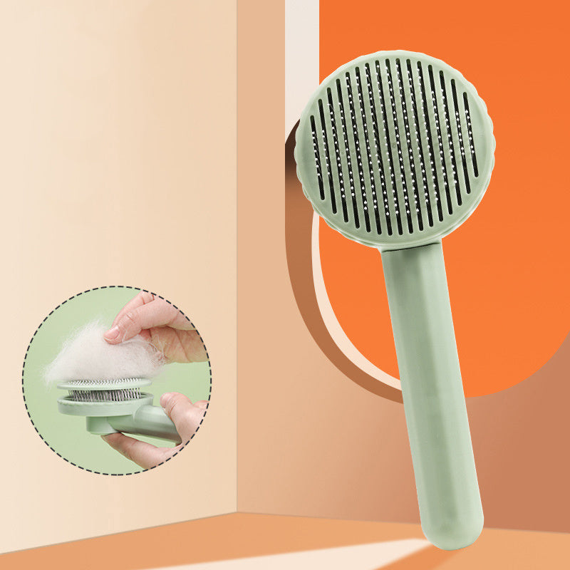 Pet Grooming Brush With Stainless Steel Teeth & Dematting Comb For Dogs & Cats