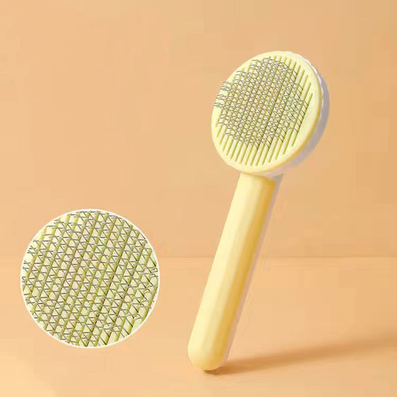 Pet Grooming Brush With Stainless Steel Teeth & Dematting Comb For Dogs & Cats