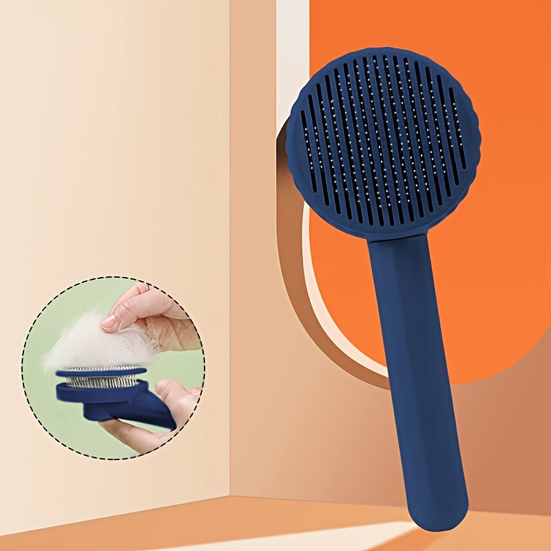 Pet Grooming Brush With Stainless Steel Teeth & Dematting Comb For Dogs & Cats