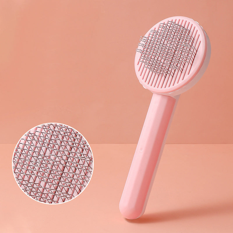 Pet Grooming Brush With Stainless Steel Teeth & Dematting Comb For Dogs & Cats