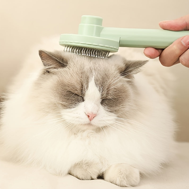 Pet Grooming Brush With Stainless Steel Teeth & Dematting Comb For Dogs & Cats