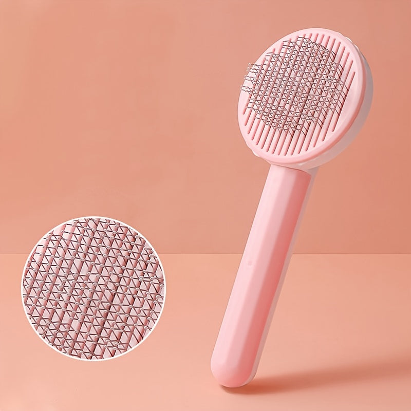 Pet Grooming Brush With Stainless Steel Teeth & Dematting Comb For Dogs & Cats