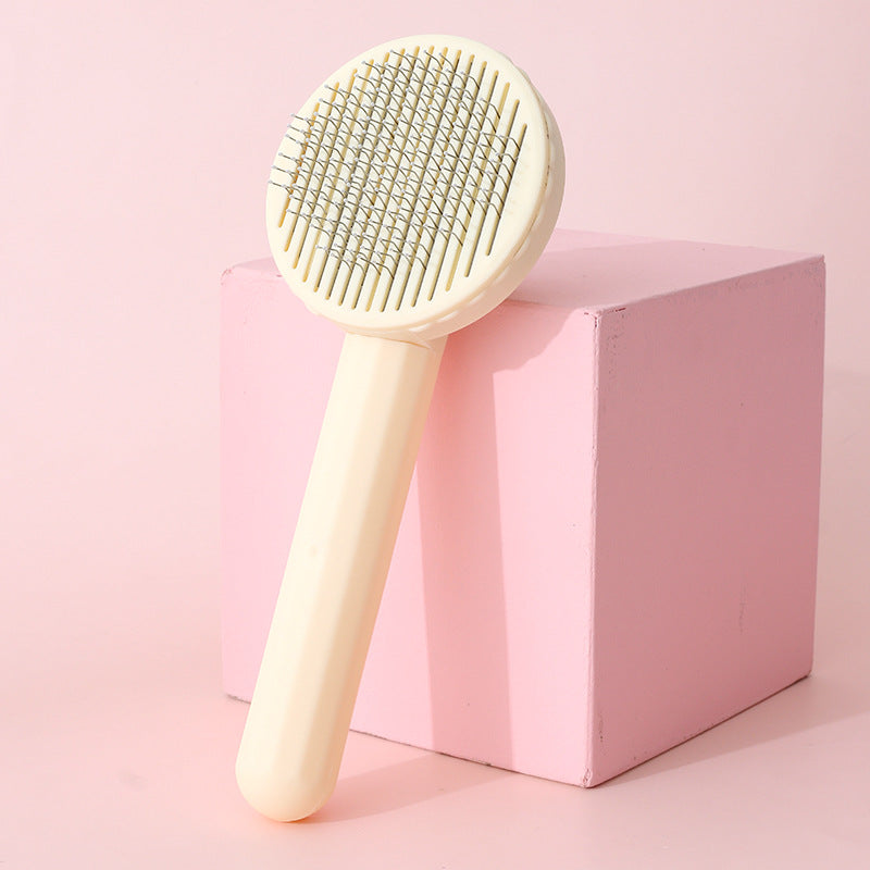 Pet Grooming Brush With Stainless Steel Teeth & Dematting Comb For Dogs & Cats