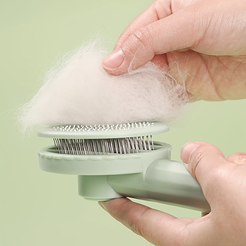 Pet Grooming Brush With Stainless Steel Teeth & Dematting Comb For Dogs & Cats