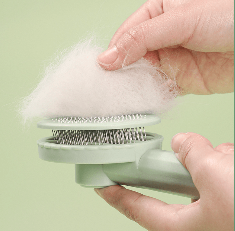 Pet Grooming Brush With Stainless Steel Teeth & Dematting Comb For Dogs & Cats