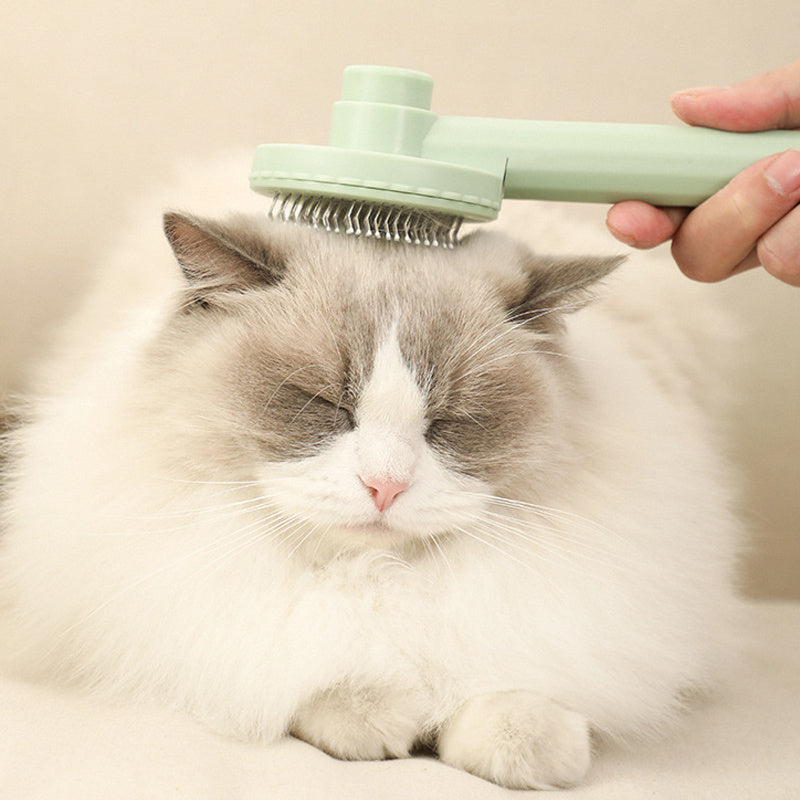 Pet Grooming Brush With Stainless Steel Teeth & Dematting Comb For Dogs & Cats