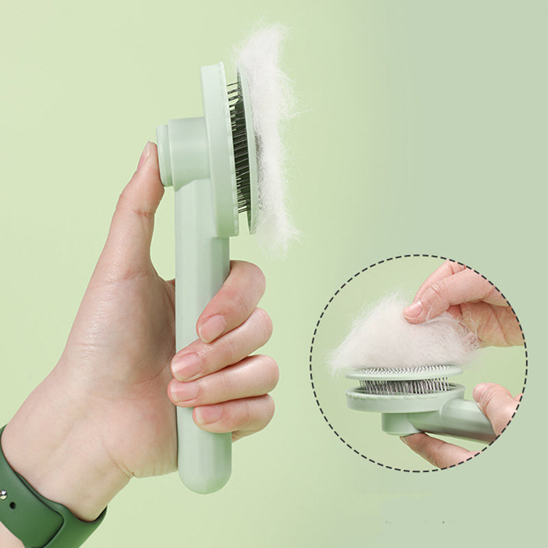 Pet Grooming Brush With Stainless Steel Teeth & Dematting Comb For Dogs & Cats