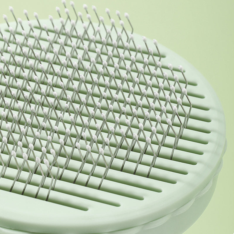 Pet Grooming Brush With Stainless Steel Teeth & Dematting Comb For Dogs & Cats