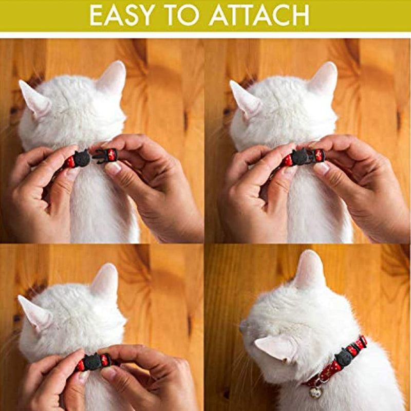 Adjustable Star & Moon Pattern Pet Collar with Bell