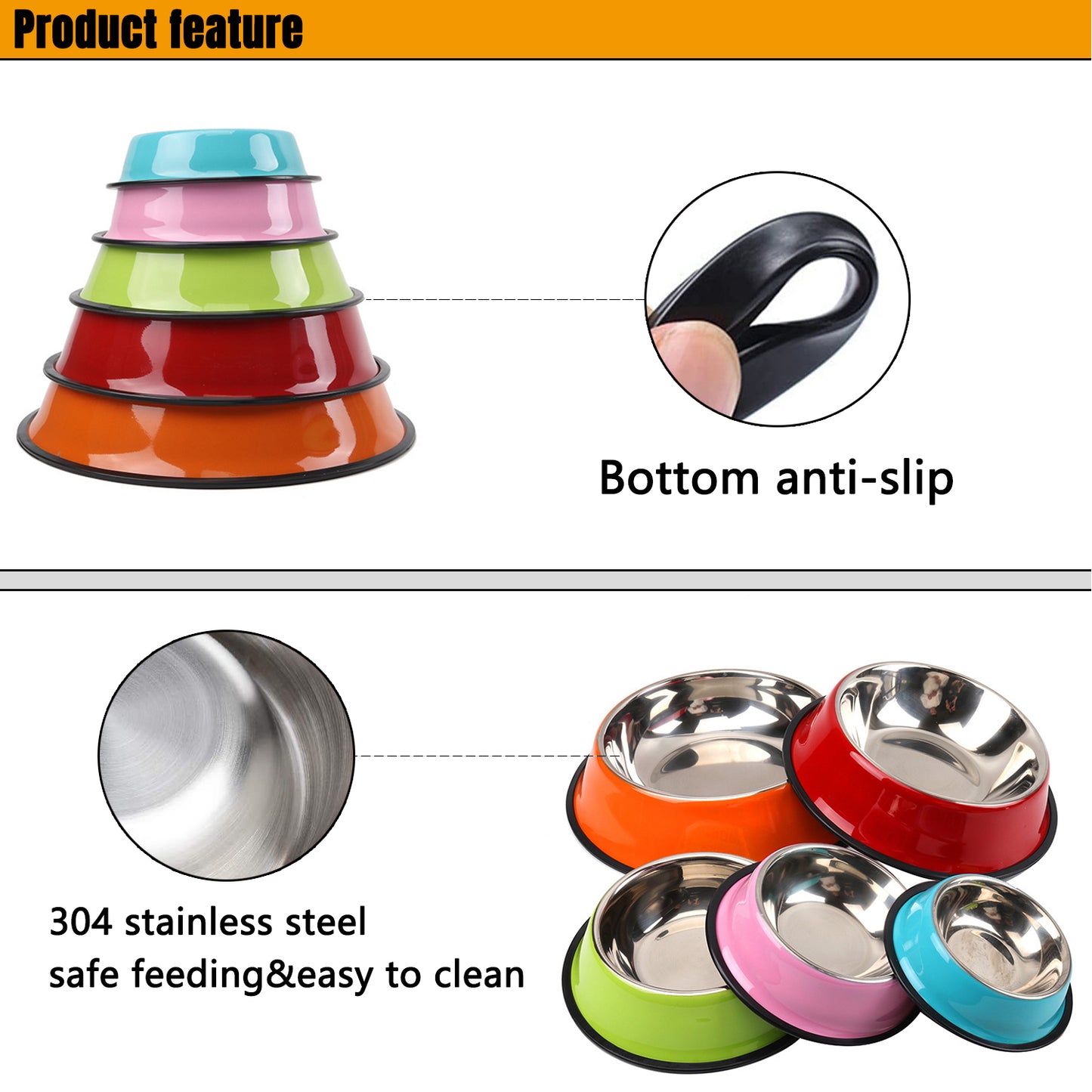 Customizable Stainless Steel Dog Bowl