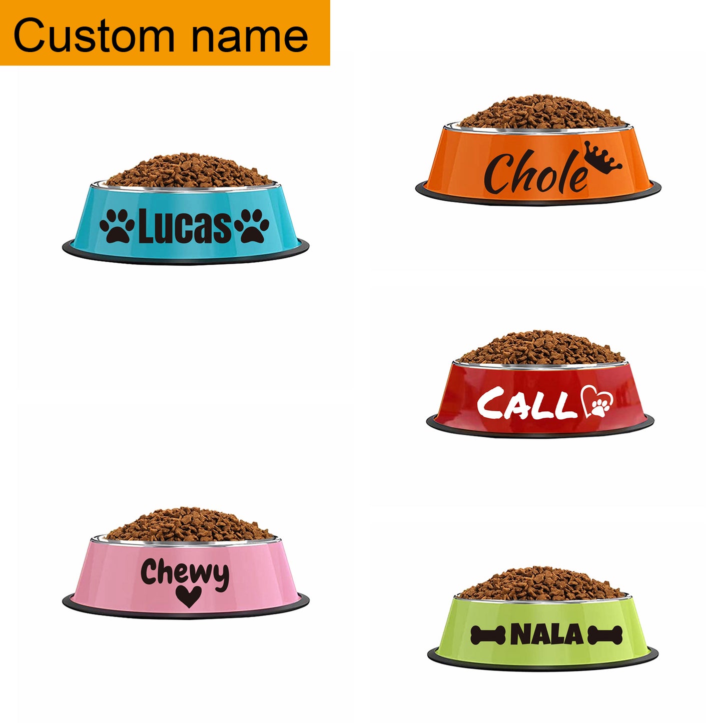 Customizable Stainless Steel Dog Bowl