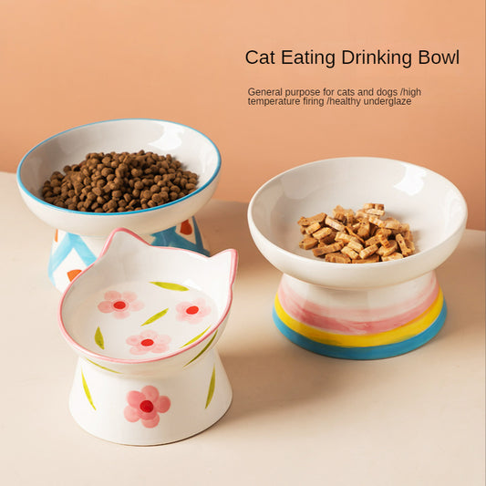 Premium Ceramic Inclined Cat Bowl