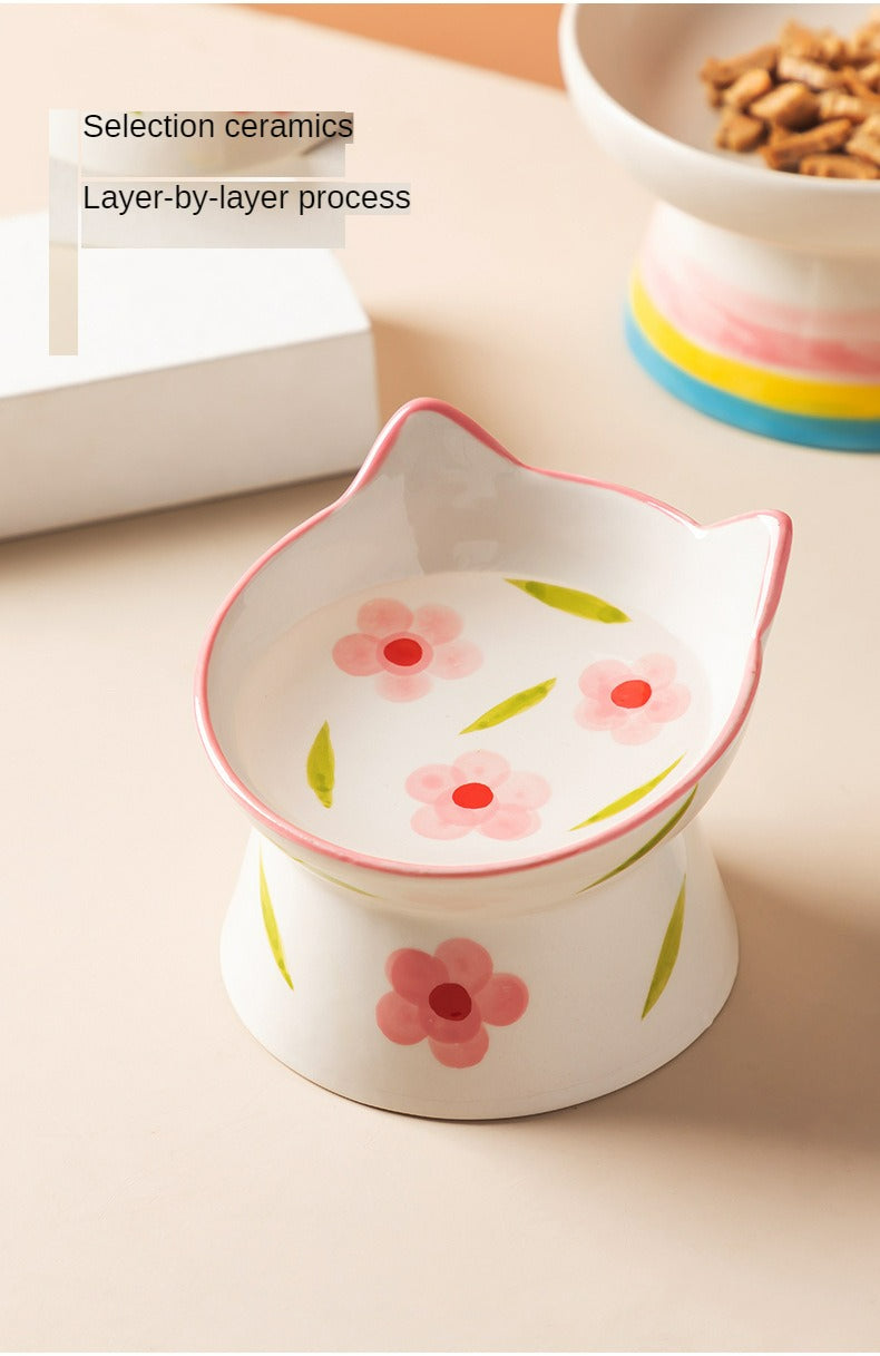 Premium Ceramic Inclined Cat Bowl