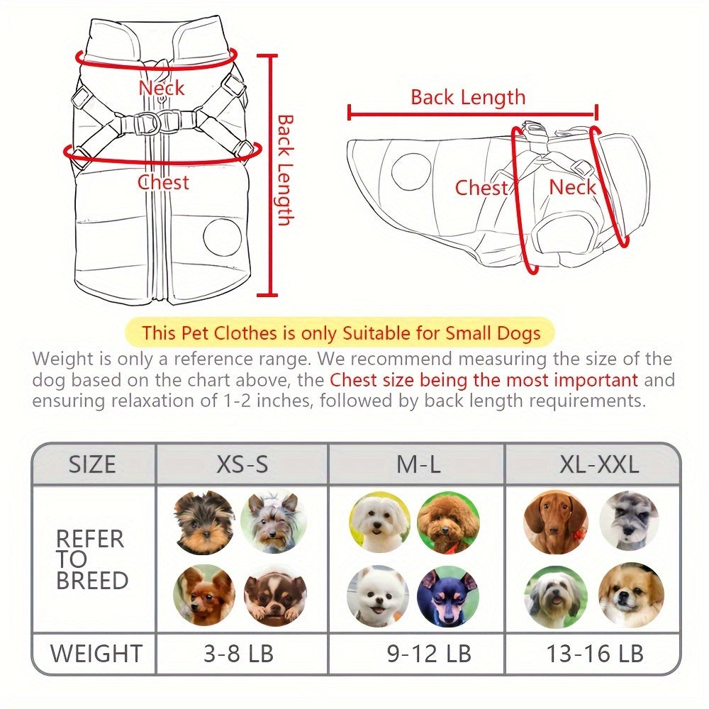Reflective Winter Coat and Harness for Dogs and Cats