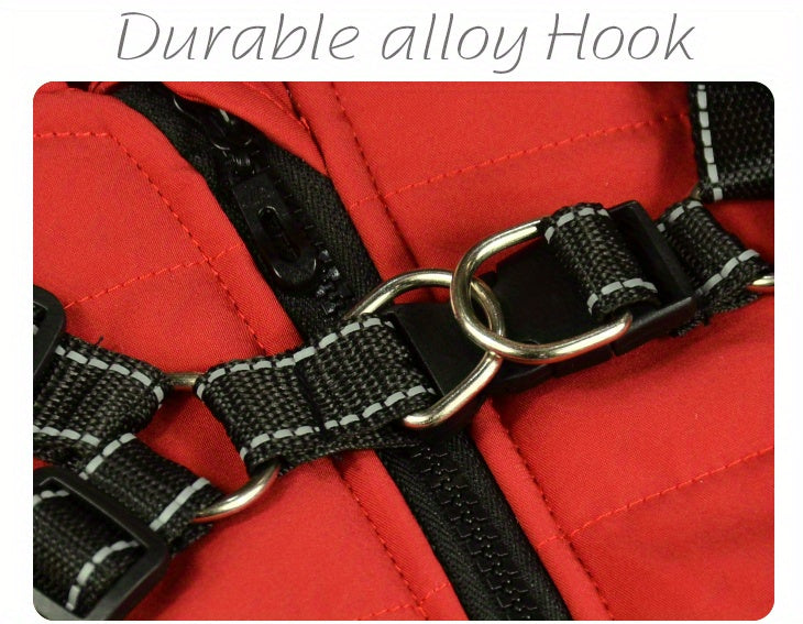 Reflective Winter Coat and Harness for Dogs and Cats