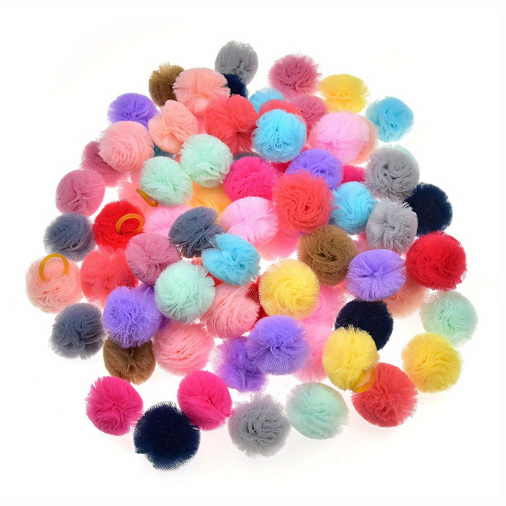 20pcs Adorable Pet Grooming Hair Bows - Durable Round Bows with Adjustable Rubber Bands for Dogs & Cats - Fashionable and Stylish Accessories to Pamper Your Furry Friends