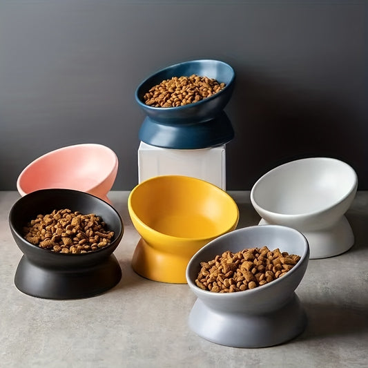 Raised Non-Slip Ceramic Cat Food Bowl