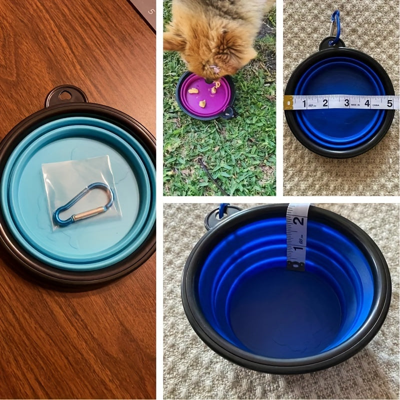 11.83oz Foldable Dog Food Dish for Outdoors