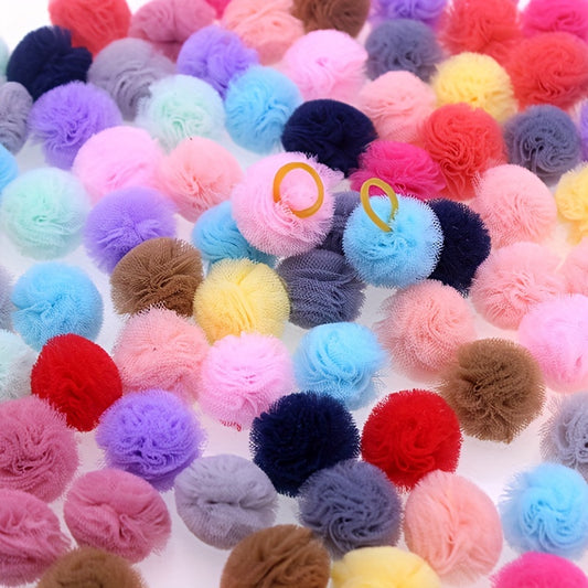 20pcs Adorable Pet Grooming Hair Bows - Durable Round Bows with Adjustable Rubber Bands for Dogs & Cats - Fashionable and Stylish Accessories to Pamper Your Furry Friends