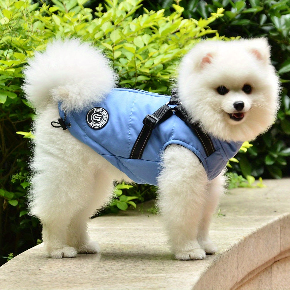 Reflective Winter Coat and Harness for Dogs and Cats