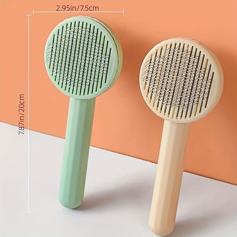 Pet Grooming Brush With Stainless Steel Teeth & Dematting Comb For Dogs & Cats