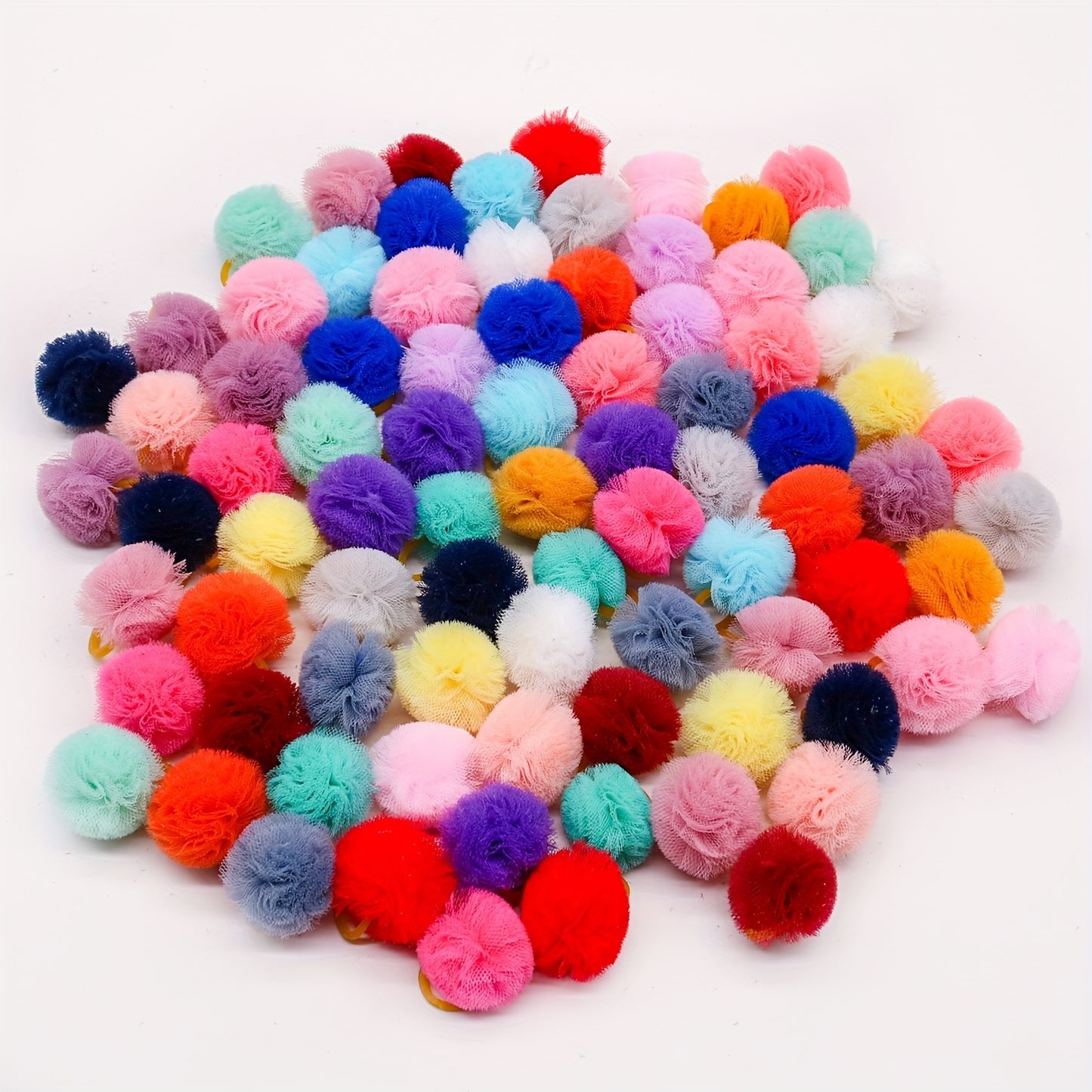 20pcs Adorable Pet Grooming Hair Bows - Durable Round Bows with Adjustable Rubber Bands for Dogs & Cats - Fashionable and Stylish Accessories to Pamper Your Furry Friends