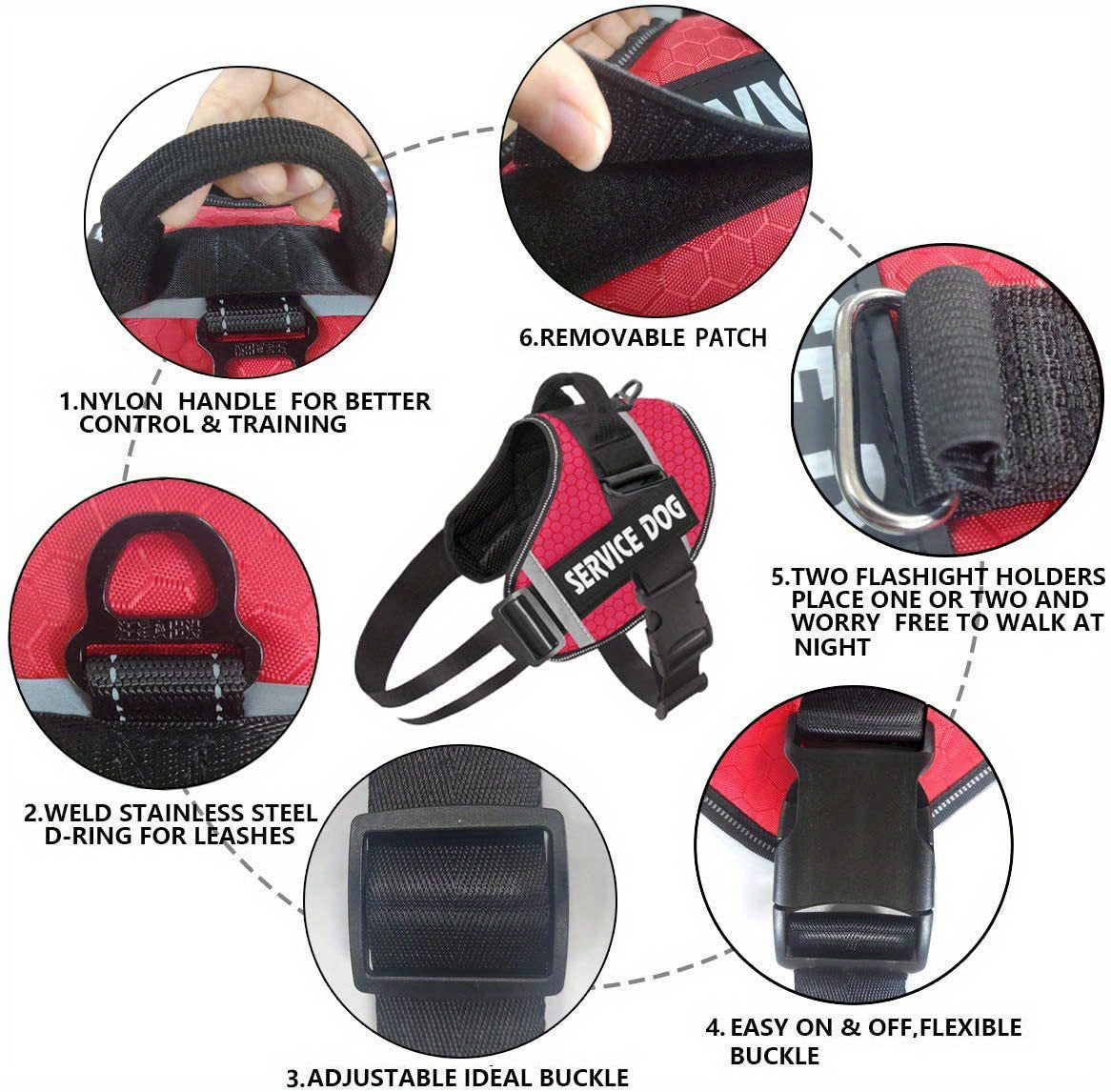 Reflective Dog Vest Harness with Comfortable Mesh Design