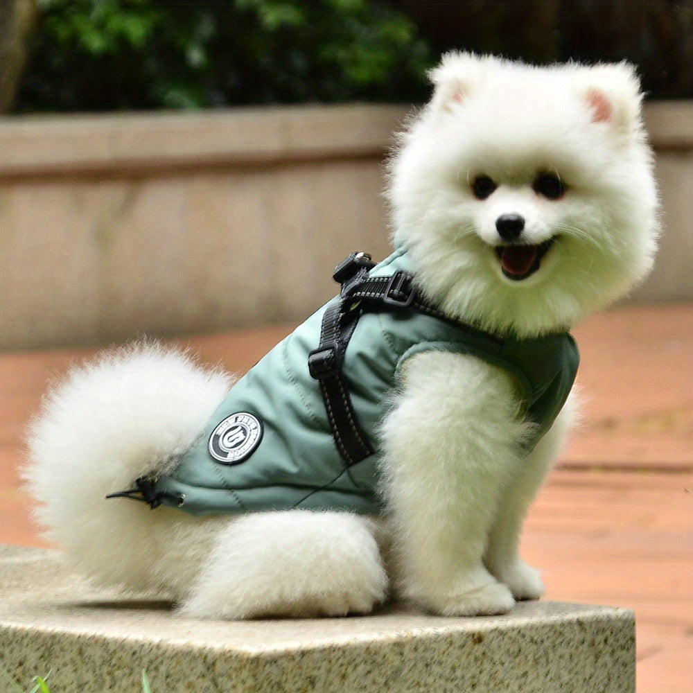 Reflective Winter Coat and Harness for Dogs and Cats