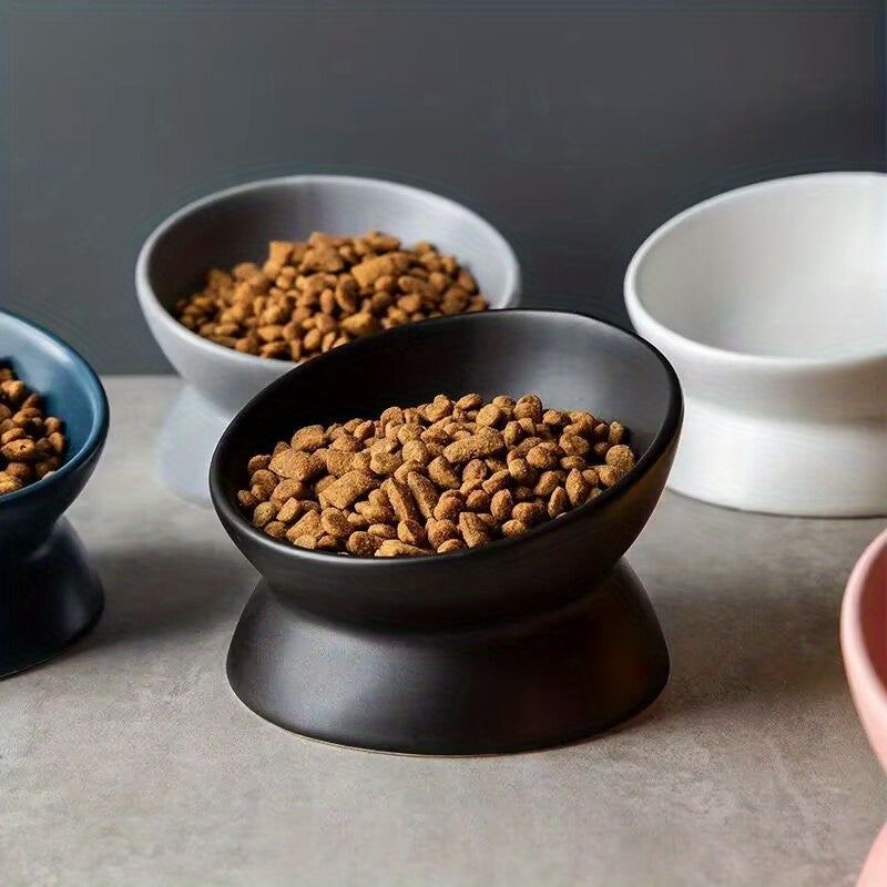 Raised Non-Slip Ceramic Cat Food Bowl