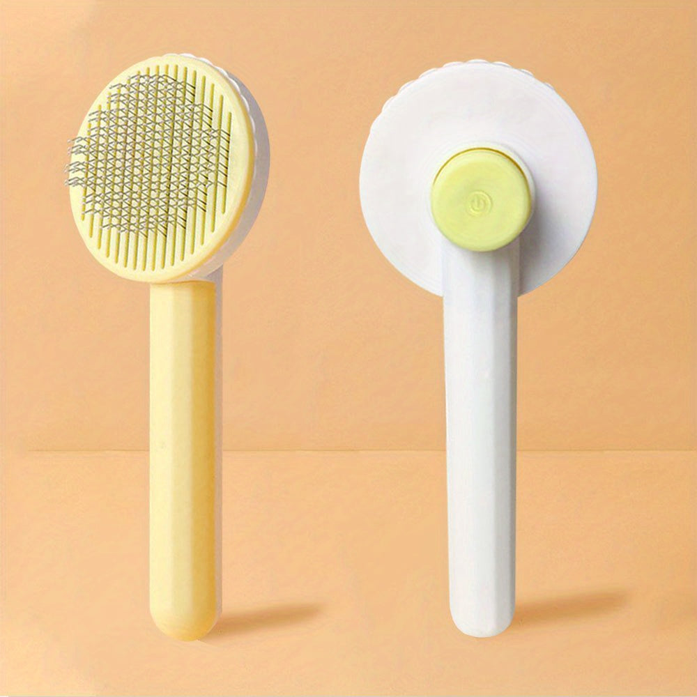 Pet Grooming Brush With Stainless Steel Teeth & Dematting Comb For Dogs & Cats