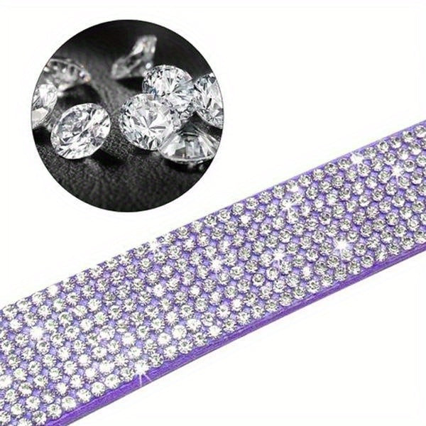 Soft Adjustable Faux Leather Pet Collar with Rhinestone
