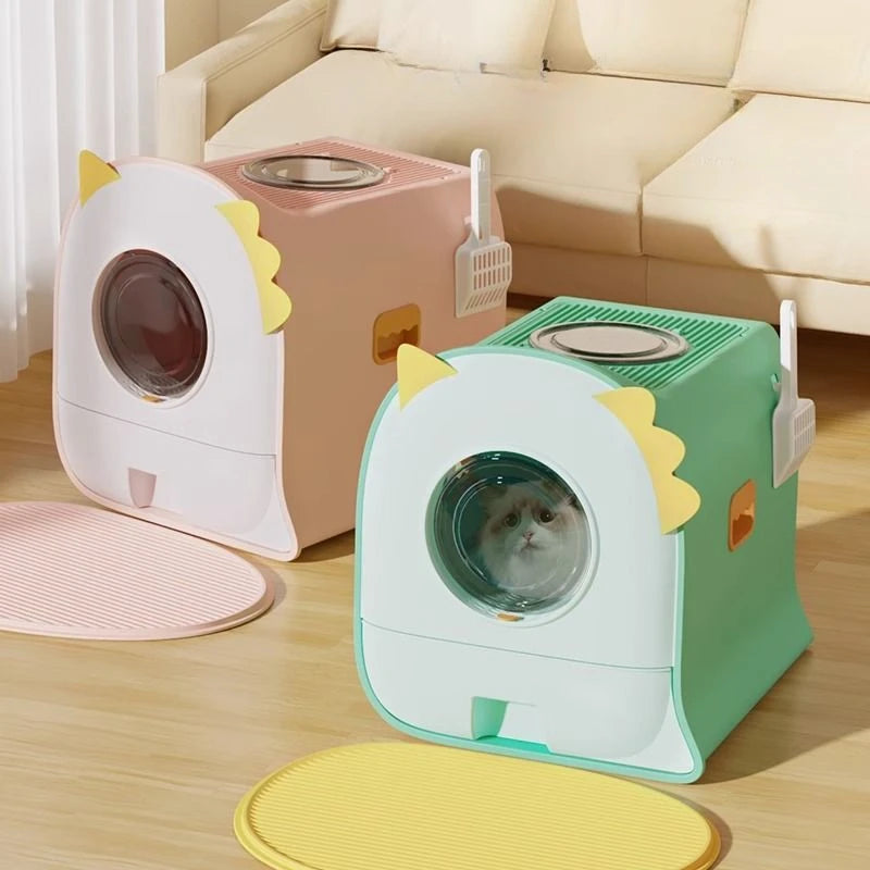 Fully Enclosed Double-door Cat Toilet
